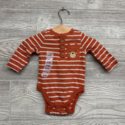 NEW Bodysuit Henley Bear Pocket 0-3M