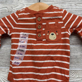 NEW Bodysuit Henley Bear Pocket 0-3M