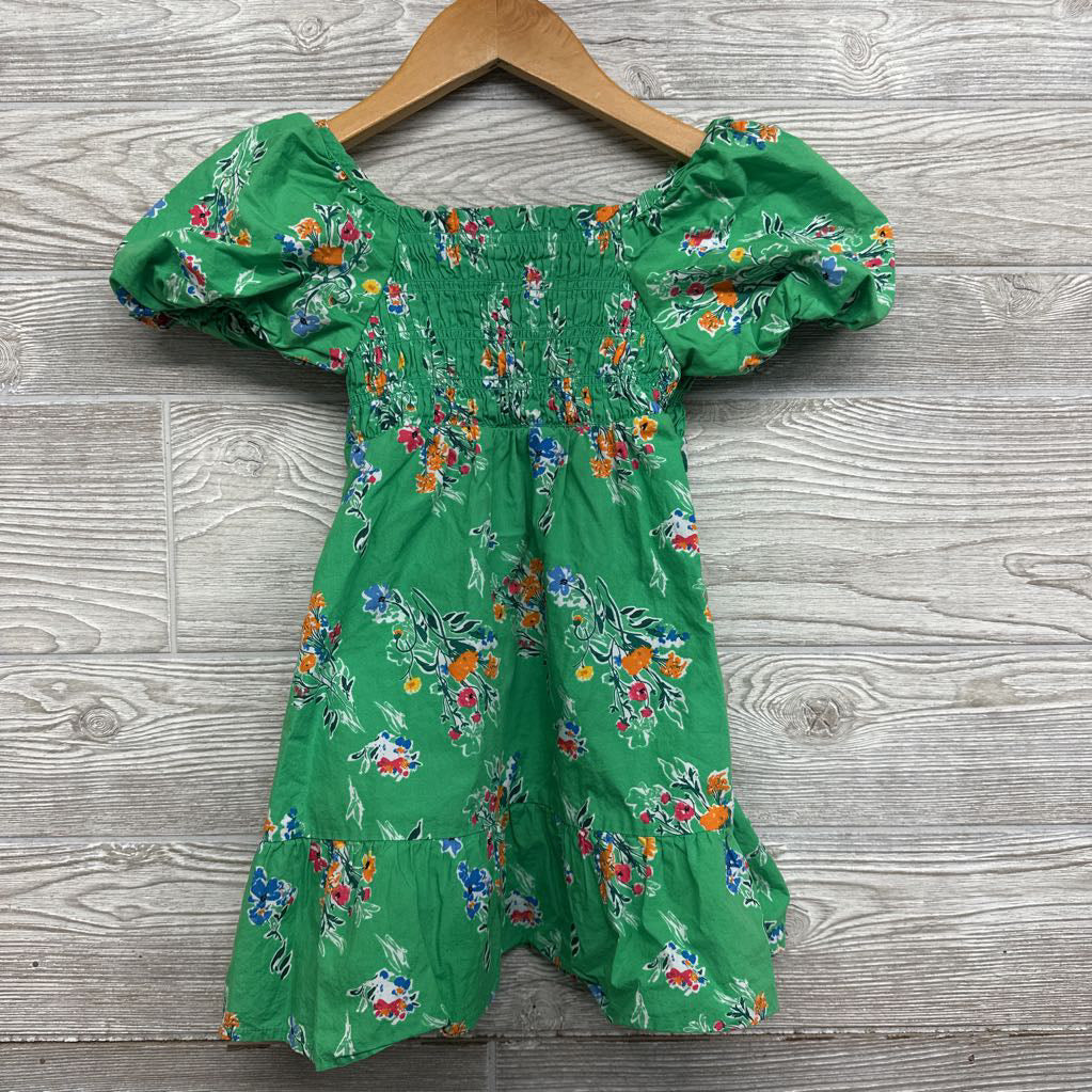 Smocked Puff Sleeve Dress Flowers 5