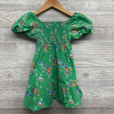 Smocked Puff Sleeve Dress Flowers 5