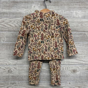 Ribbed Mock Neck Shirt & Pants Flowers 18M