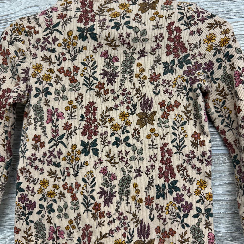 Ribbed Mock Neck Shirt & Pants Flowers 18M