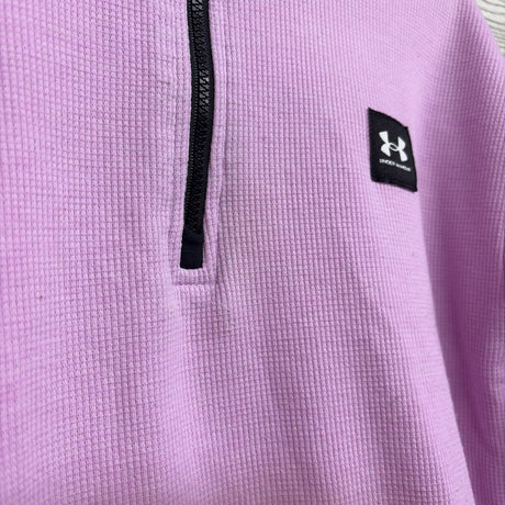 1/4 Zip Waffle Knit Pullover Logo 8