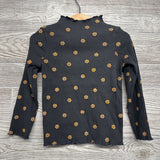 Ribbed Mock Neck Shirt Flowers 3t