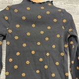 Ribbed Mock Neck Shirt Flowers 3t