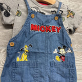 Shortalls & Shirt Mickey 3-6M