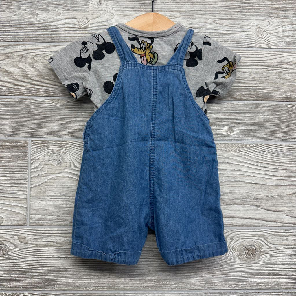 Shortalls & Shirt Mickey 3-6M