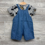 Shortalls & Shirt Mickey 3-6M