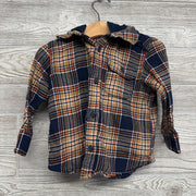 Flannel Button Up Plaid Shirt W/ Hood 2t