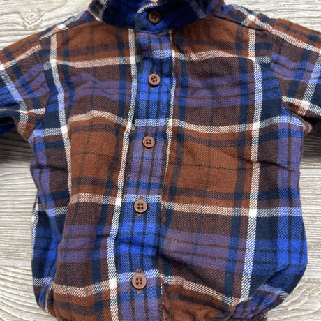 Plaid Flannel Button Up Shirt 0-3M