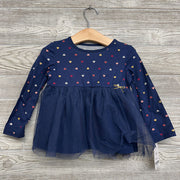 NEW LS Dress Tulle Hearts 2t