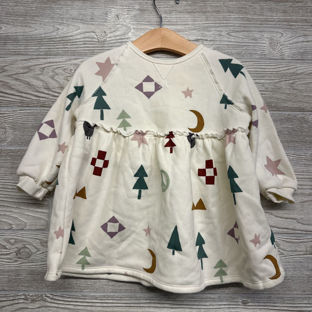 LS Dress Trees, Stars, Peace Sign 2t