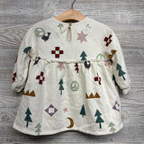 LS Dress Trees, Stars, Peace Sign 2t