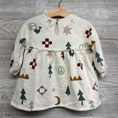LS Dress Trees, Stars, Peace Sign 2t