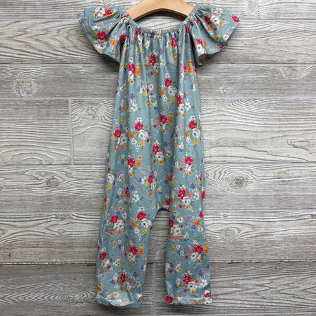 Off Shoulder Romper Flowers 4t