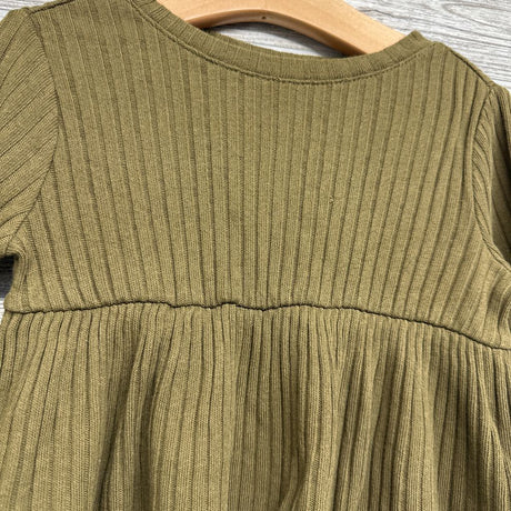 Ribbed Peplum LS Shirt 2t