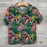 SS Button Up Shirt Leaves 4t