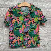 SS Button Up Shirt Leaves 4t