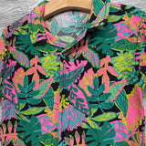 SS Button Up Shirt Leaves 4t