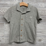 Button Up SS Shirt Stripes 4t