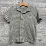 Button Up SS Shirt Stripes 4t