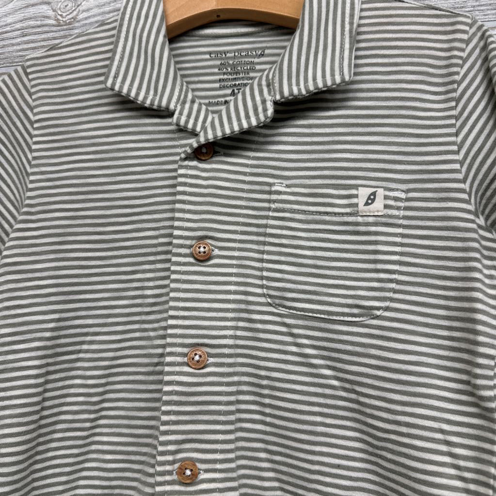 Button Up SS Shirt Stripes 4t