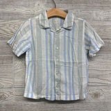 Linen SS Button Up Shirt Stripes 4t