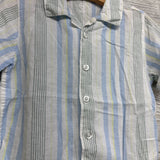 Linen SS Button Up Shirt Stripes 4t
