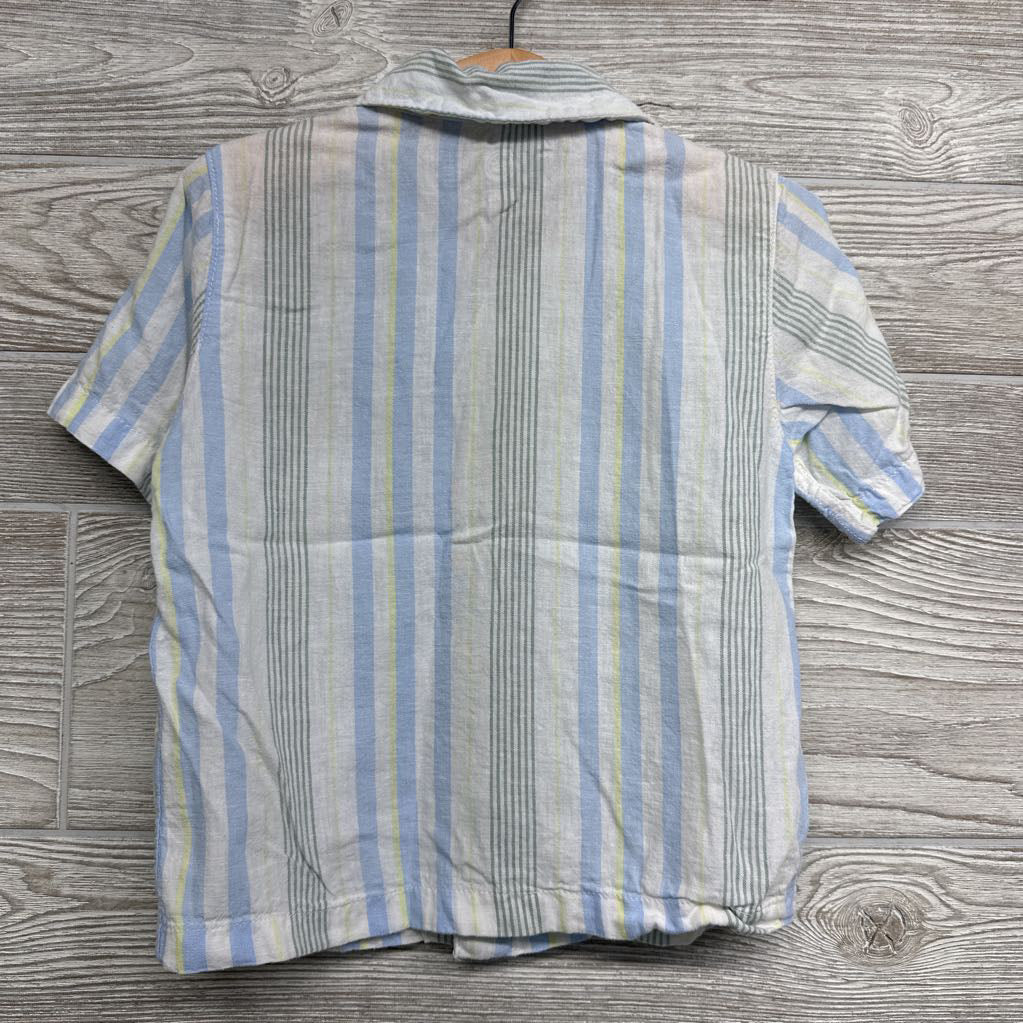 Linen SS Button Up Shirt Stripes 4t