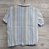 Linen SS Button Up Shirt Stripes 4t