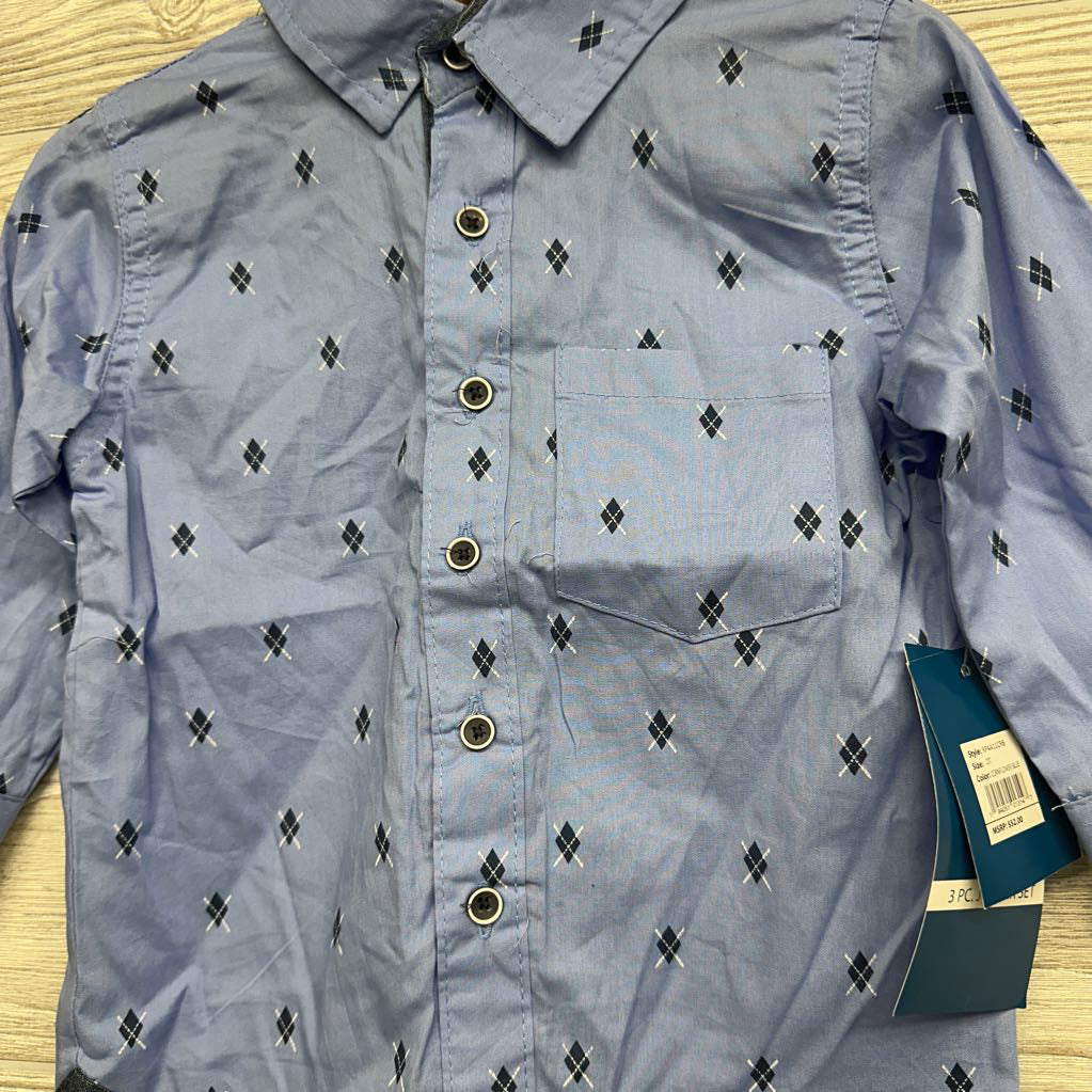 NEW Button Up Shirt Printed 2t