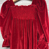 Smocked LS Velour Dress 18-24M