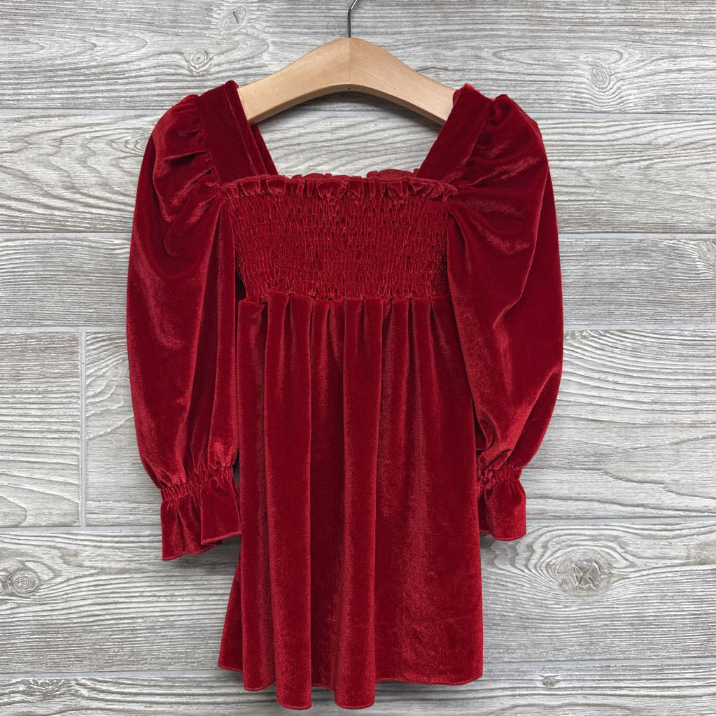 Smocked LS Velour Dress 18-24M