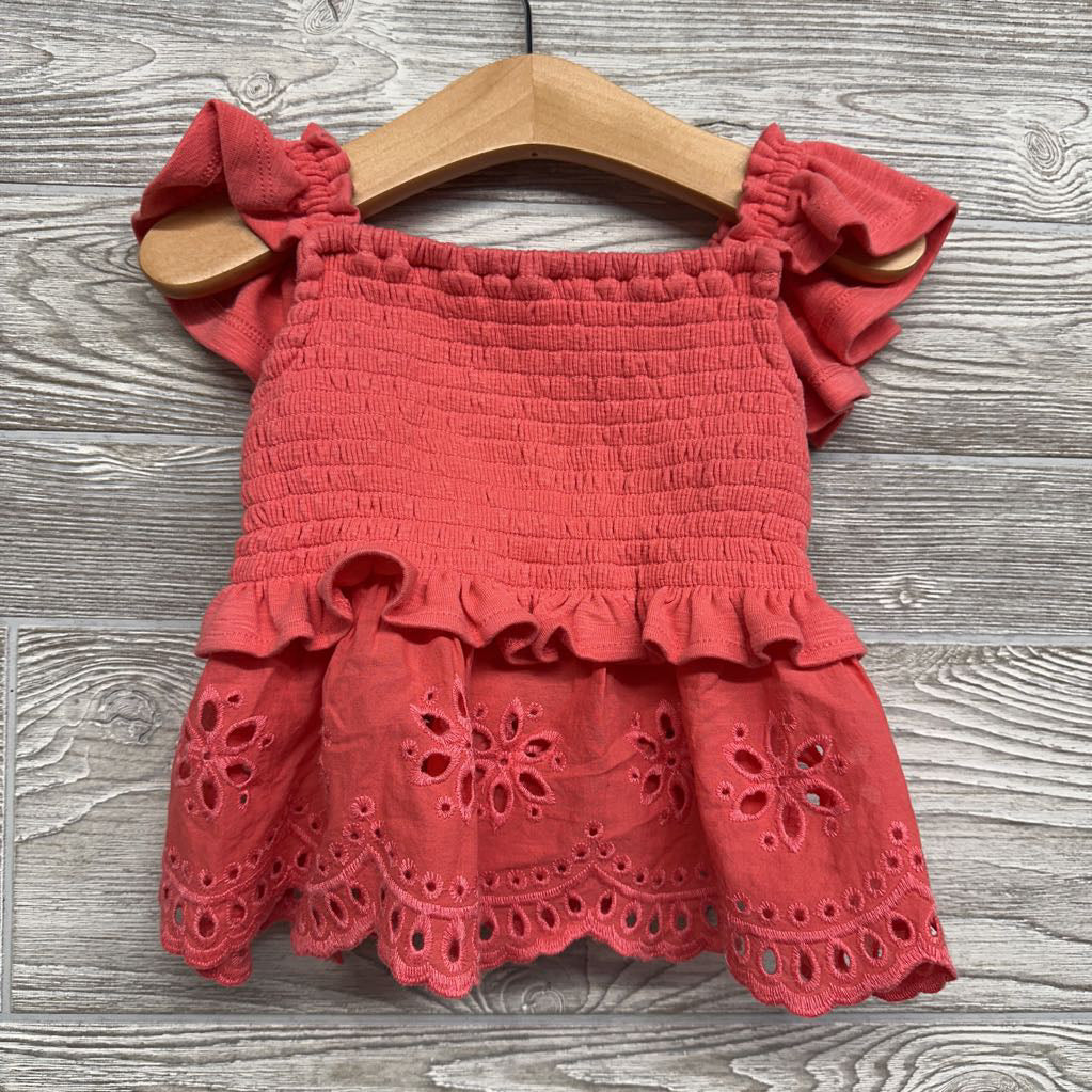 Smocked Ruffle Strap Tank Top 3t