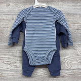 NEW LS Bodysuit Stripes, Waffle Knit Henley Pullover & Joggers NB