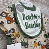 NEW Ribbed Bodysuit Tractors & Pants W/ Socks & Bib Daddy's Buddy 9M