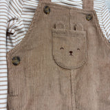 NEW LS Shirt Stripes & Cord Overalls 6-9M