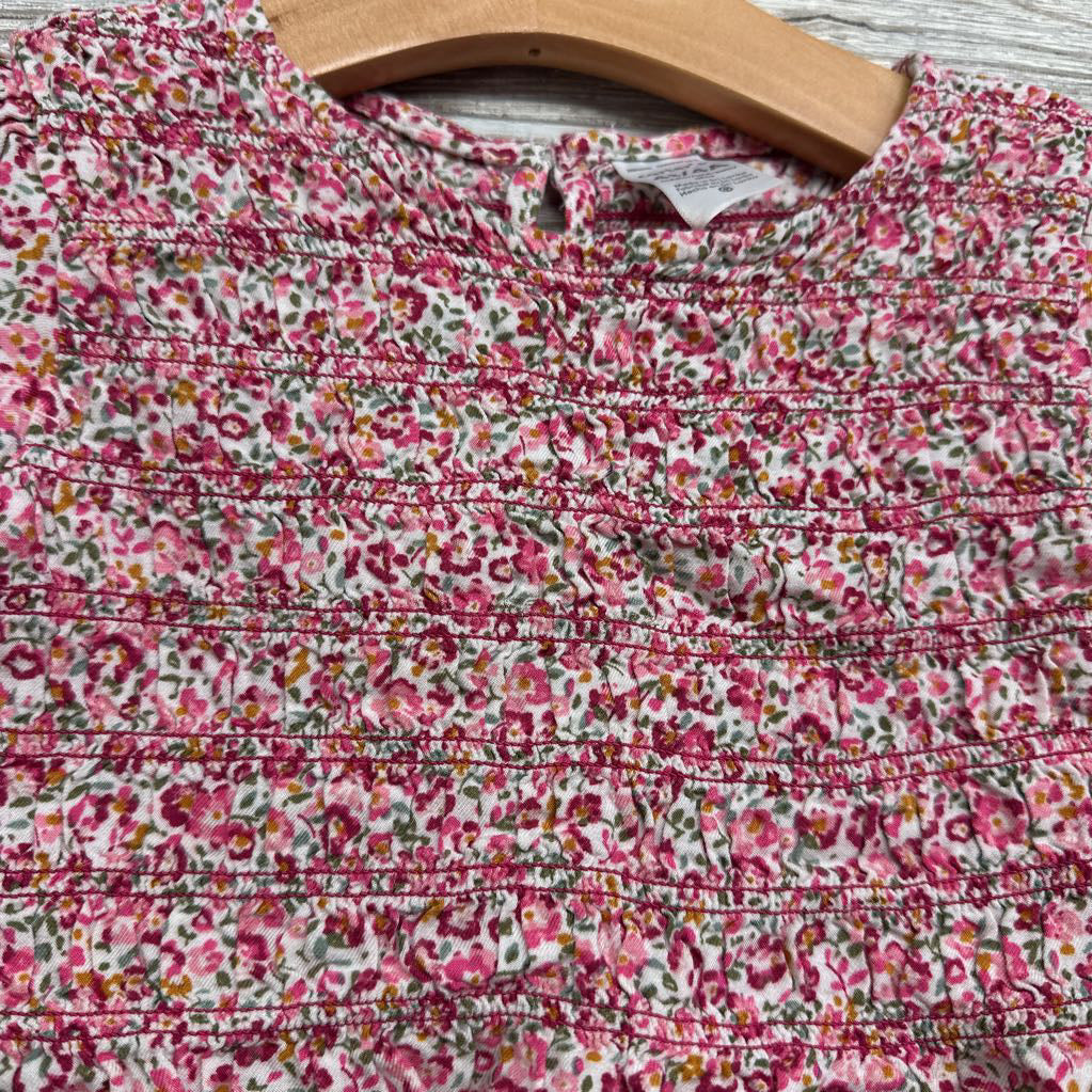 Smocked Peplum Shirt Flowers 4T