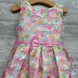Tank Dress Stripes Flowers Bow 4T