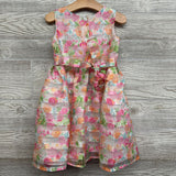 Tank Dress Stripes Flowers Bow 4T