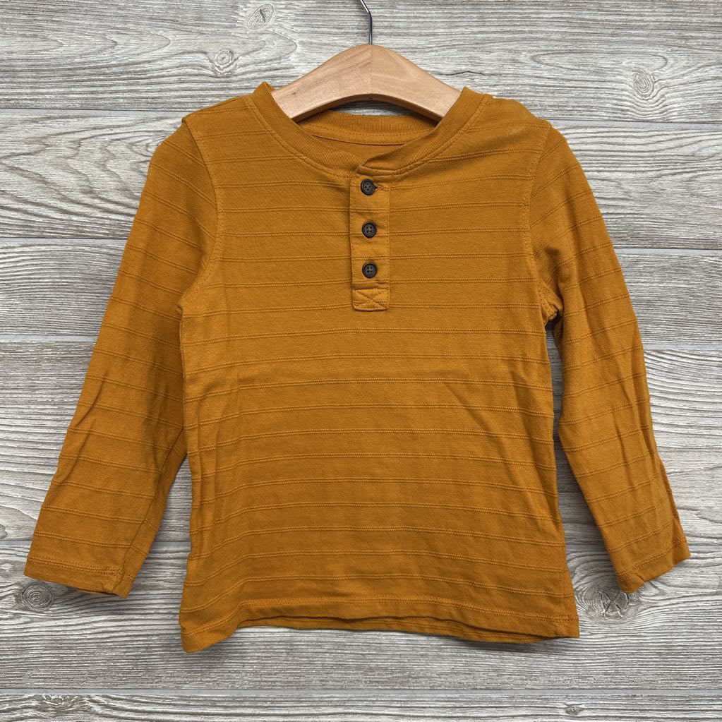 LS Henley Shirt Texture Stripes 3T