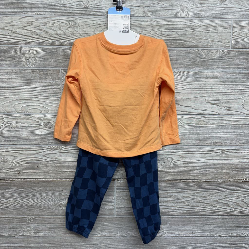 NEW LS Shirt Ray Of Sunshine & French Terry Joggers Checker 4T