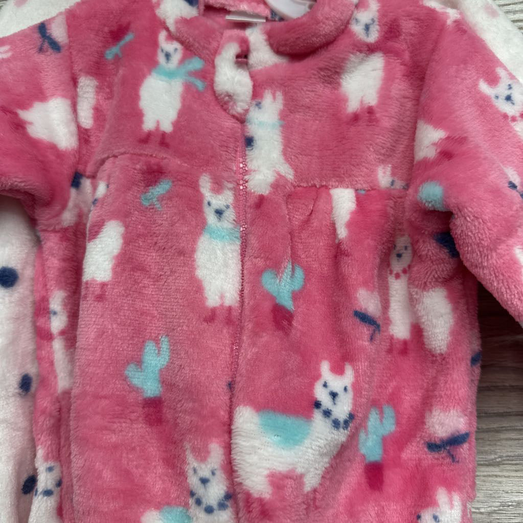 NEW 2 Pc LS Plush Outfits Alpacas Dots 0-3M