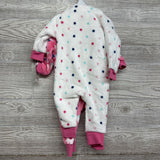 NEW 2 Pc LS Plush Outfits Alpacas Dots 0-3M