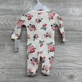 NEW Waffle Knit Sleeper W/ Hat Flowers Preemie