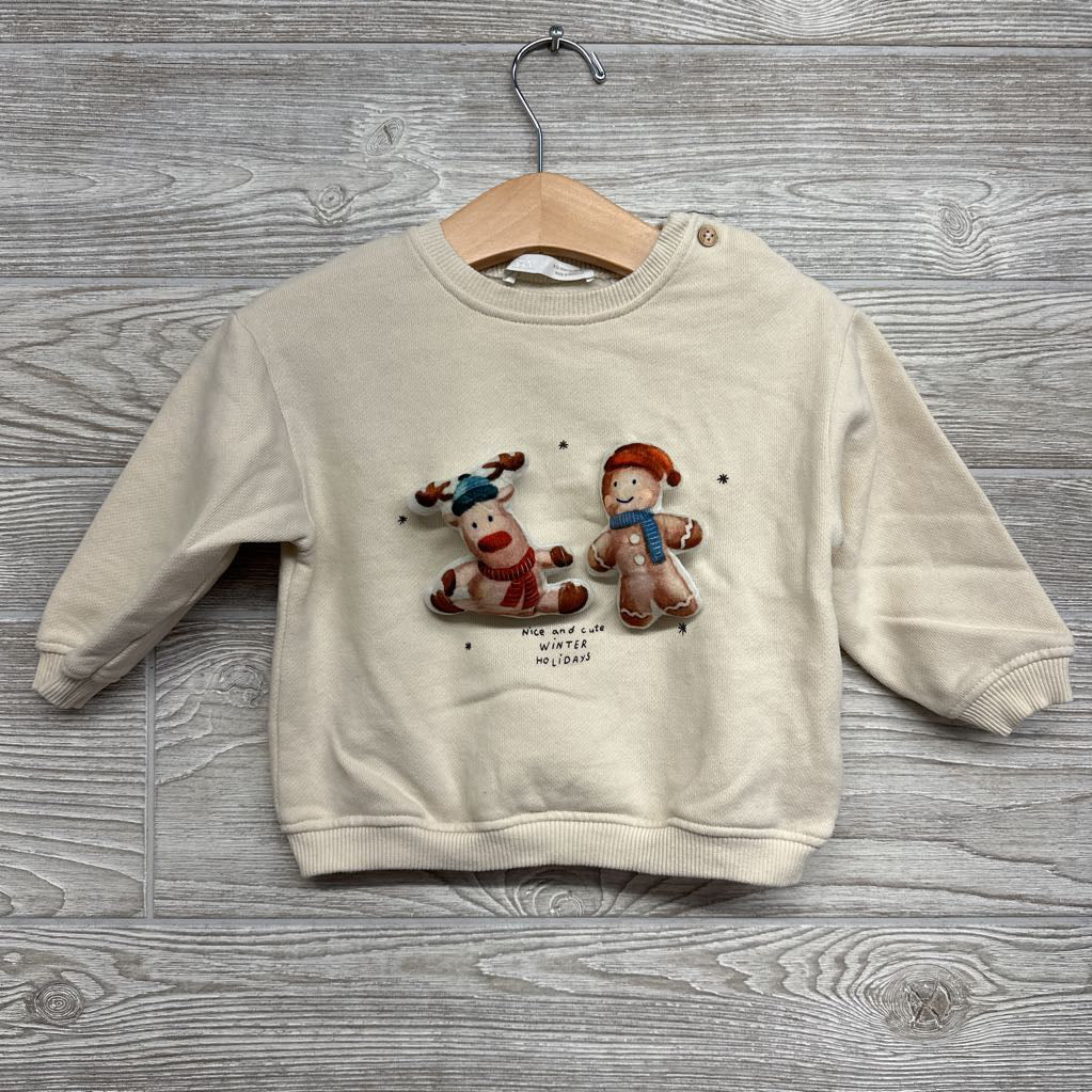 Crewneck Moose Gingerbread Man 9-12M