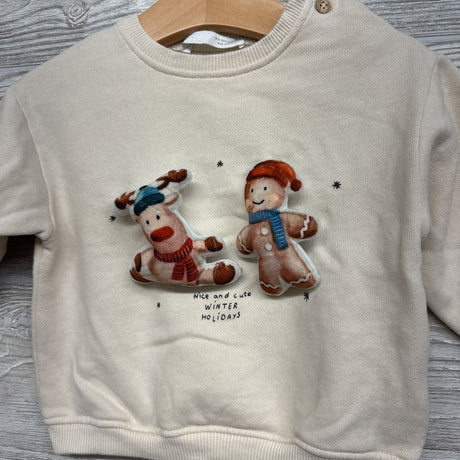 Crewneck Moose Gingerbread Man 9-12M