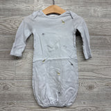 LS PJ Gown Embroidered Animals 0-6M