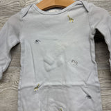 LS PJ Gown Embroidered Animals 0-6M