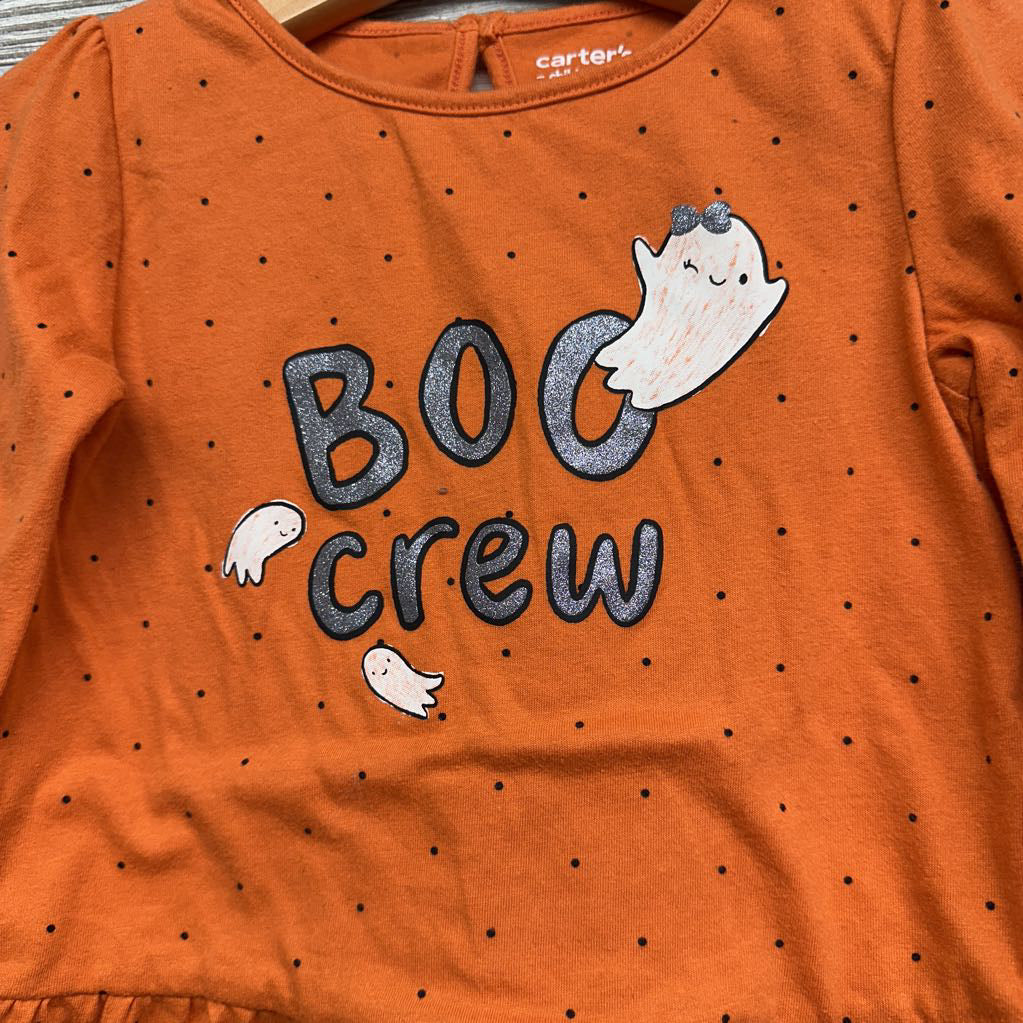 LS Peplum Shirt Dots Boo Crew 4T